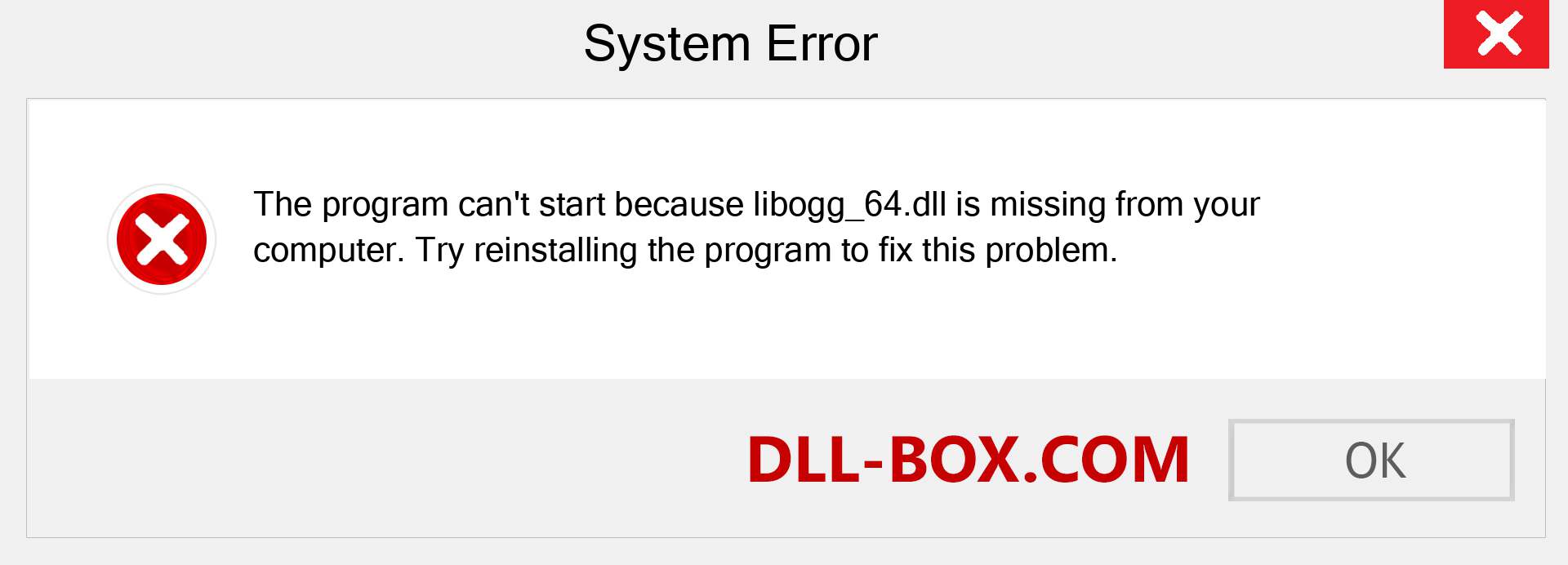  libogg_64.dll file is missing?. Download for Windows 7, 8, 10 - Fix  libogg_64 dll Missing Error on Windows, photos, images